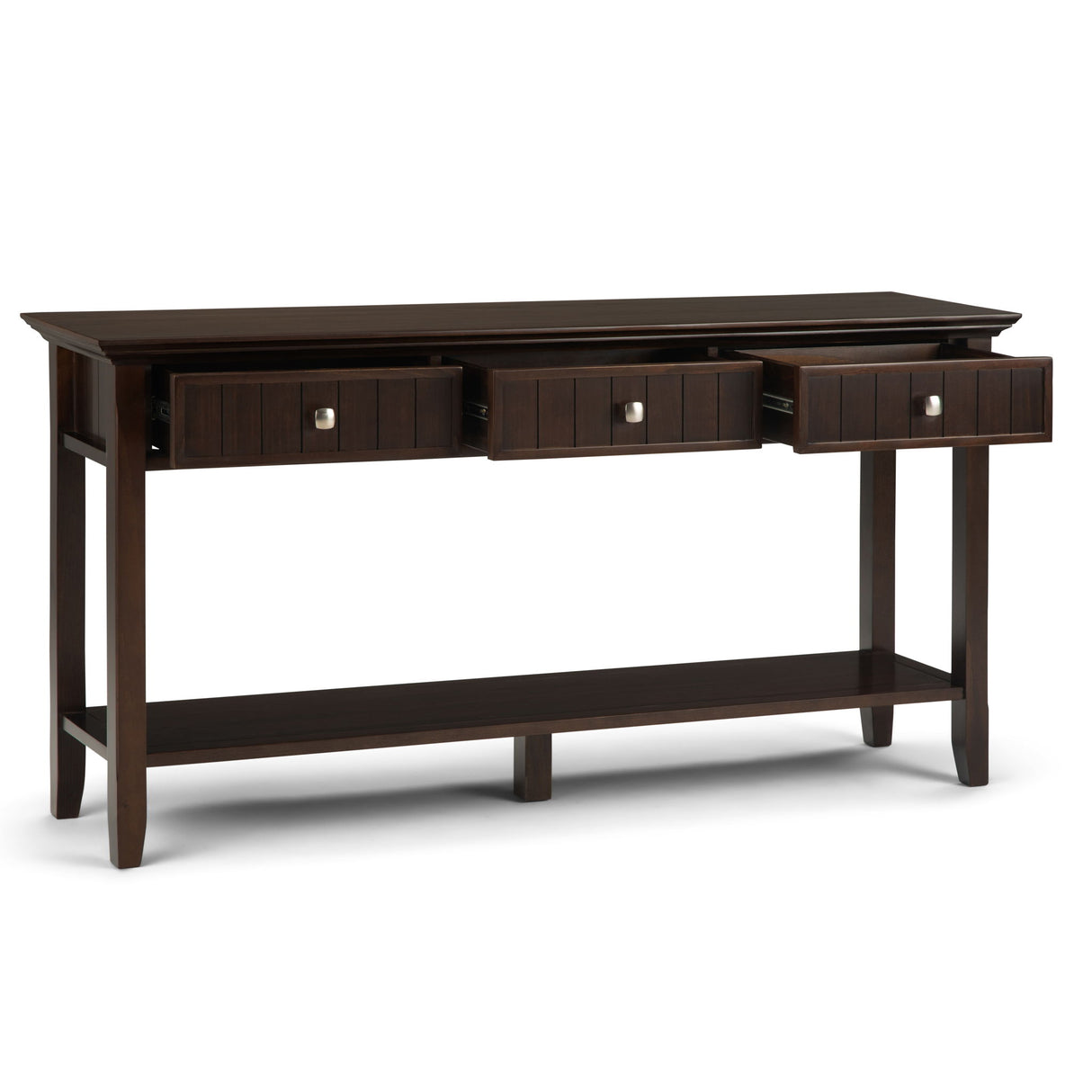 Acadian - Wide Console Sofa Table - Brunette Brown by Simpli-Home | Bel Furniture