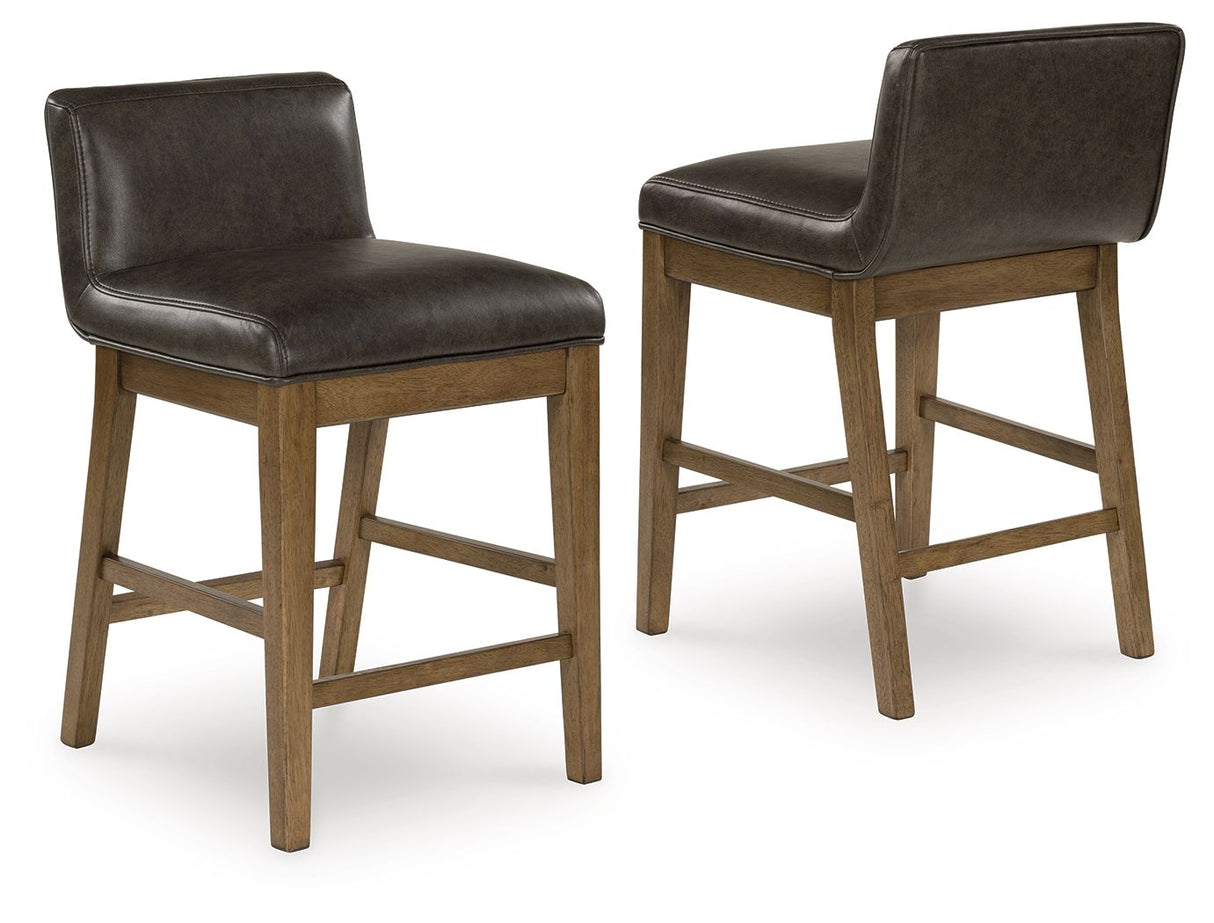 Cabalynn - Two-tone Brown - Upholstered Barstool (Set of 2) by Signature Design by Ashley® | Bel Furniture