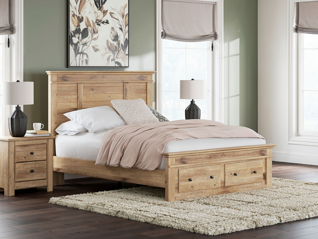 Makidern - Panel Storage Bed With Storage Footboard