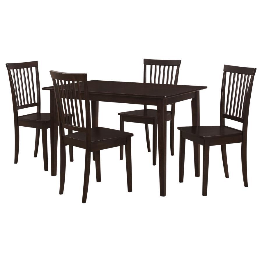 Gomez - 5 Piece Rectangular Dining Table Set - Cappuccino by CoasterEveryday | Bel Furniture