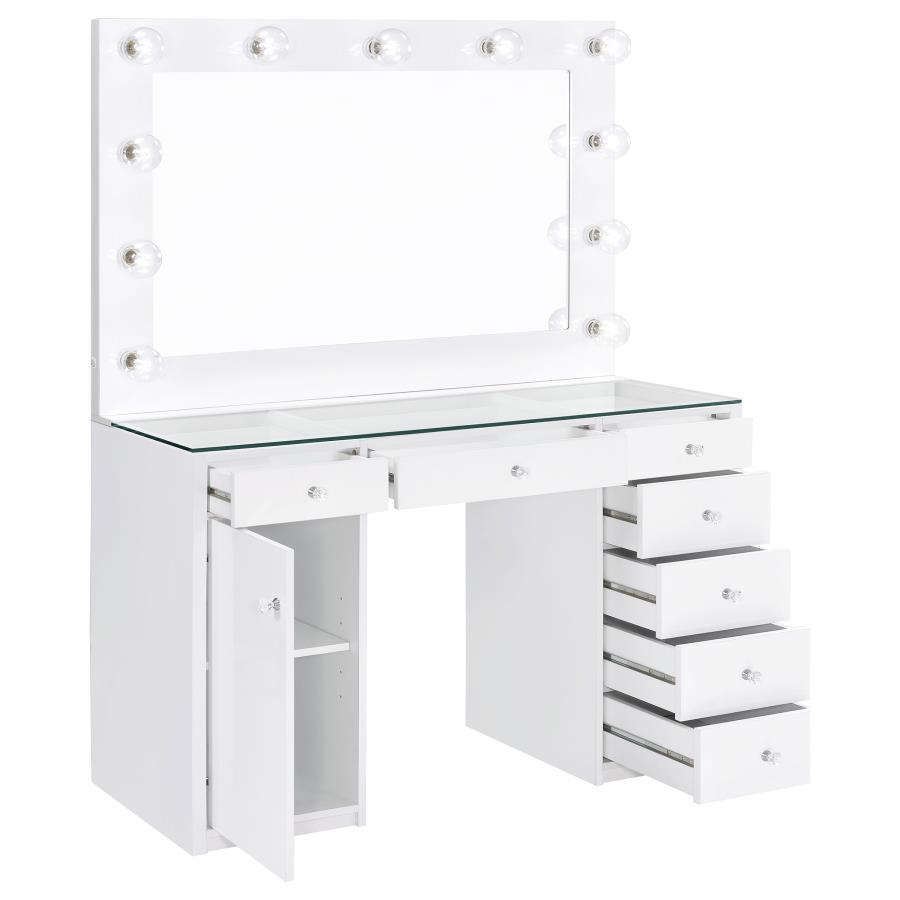 Acena - 7-Drawer Vanity Set With Lighting by CoasterEssence | Bel Furniture