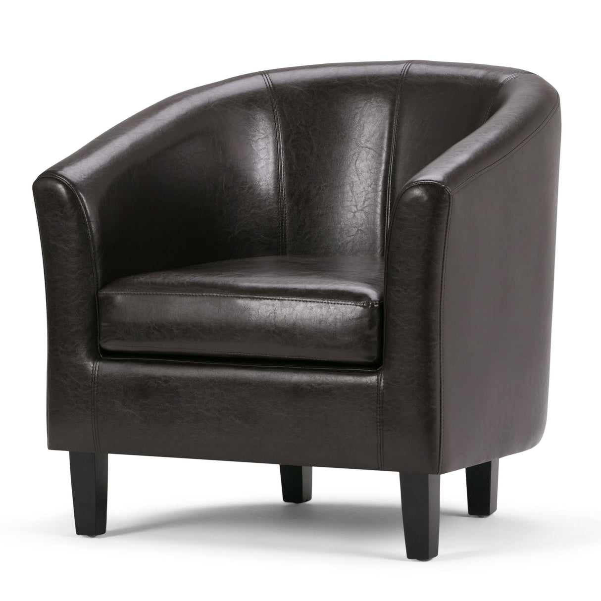 Austin - Transitional Tub Chair Dark Brown by Simpli-Home | Bel Furniture