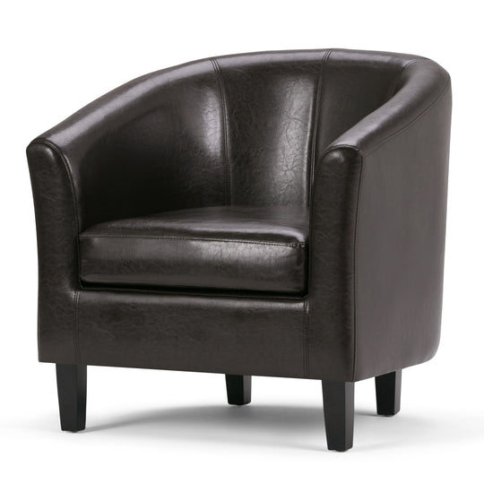 Austin - Transitional Tub Chair Dark Brown by Simpli-Home | Bel Furniture