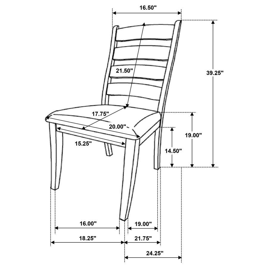 Danvers - Wood Dining Side Chair (Set of 2) - Brown Oak by Coaster Fine Furniture | Bel Furniture
