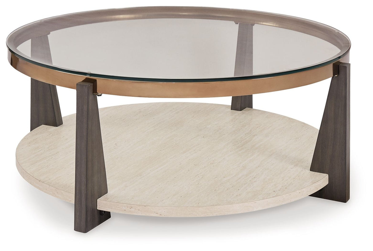 Frazwa - Multi - Round Cocktail Table by Signature Design by Ashley® | Bel Furniture