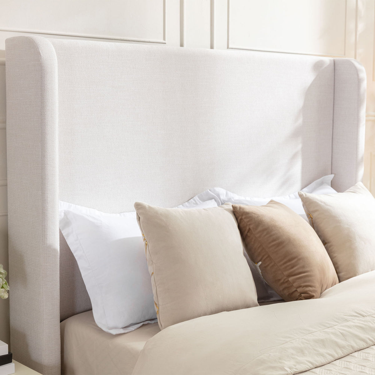 Harper - Tall Headboard Upholstered Bed / High Headboard / Elegant Simplicity / No Box Spring Needed