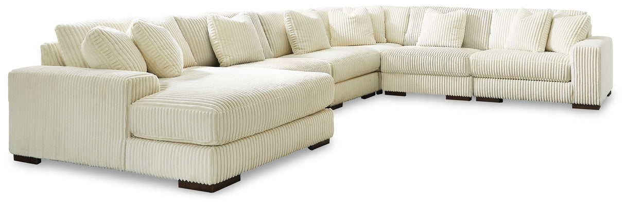 Lindyn - Sectional Beige 6 Pc. Left Arm Facing Corner Chaise Sectional by Signature Design by Ashley® | Bel Furniture