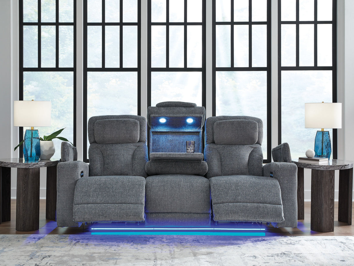Studio Cave - Steel - Power Reclining Sofa by Signature Design by Ashley® | Bel Furniture