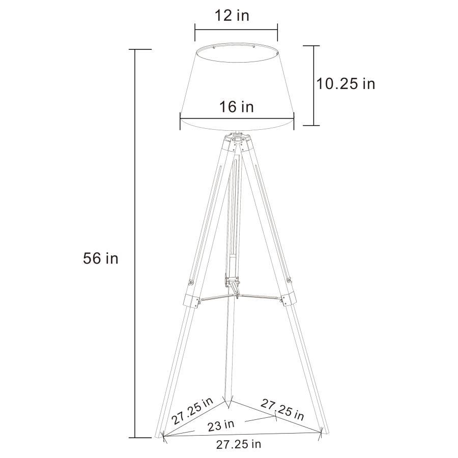 Dayton - Empire Shade Metal Tripod Floor Lamp - Gray by Coaster Fine Furniture | Bel Furniture