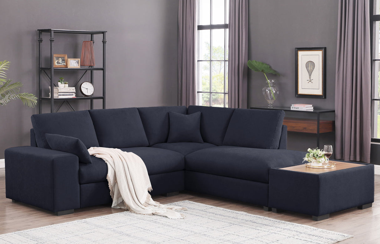 Joshua - 100" Sectional Sofa with Right Facing Chaise and Console Ottoman by Lilola Home | Bel Furniture