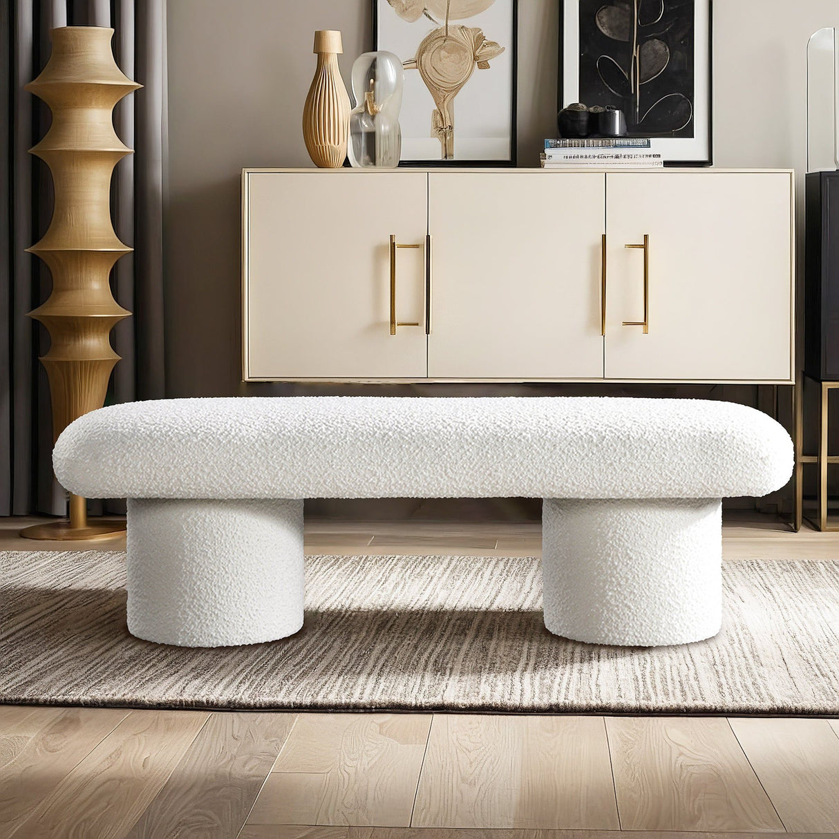 Randolph - Bench - Ivory by Ashcroft Furniture | Bel Furniture
