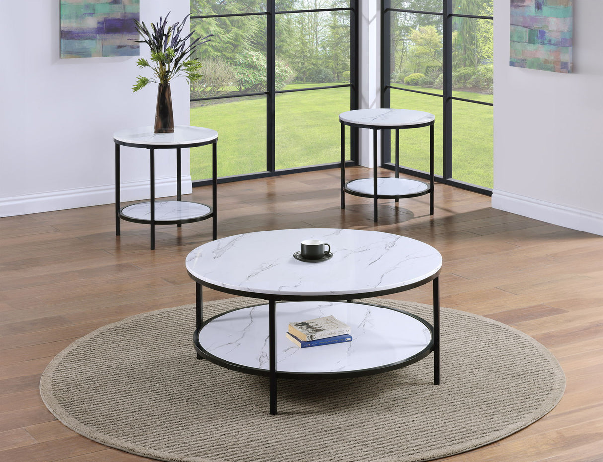 Valerie - Table Set (Coffee & 2 End Tables) - White by Crown Mark | Bel Furniture