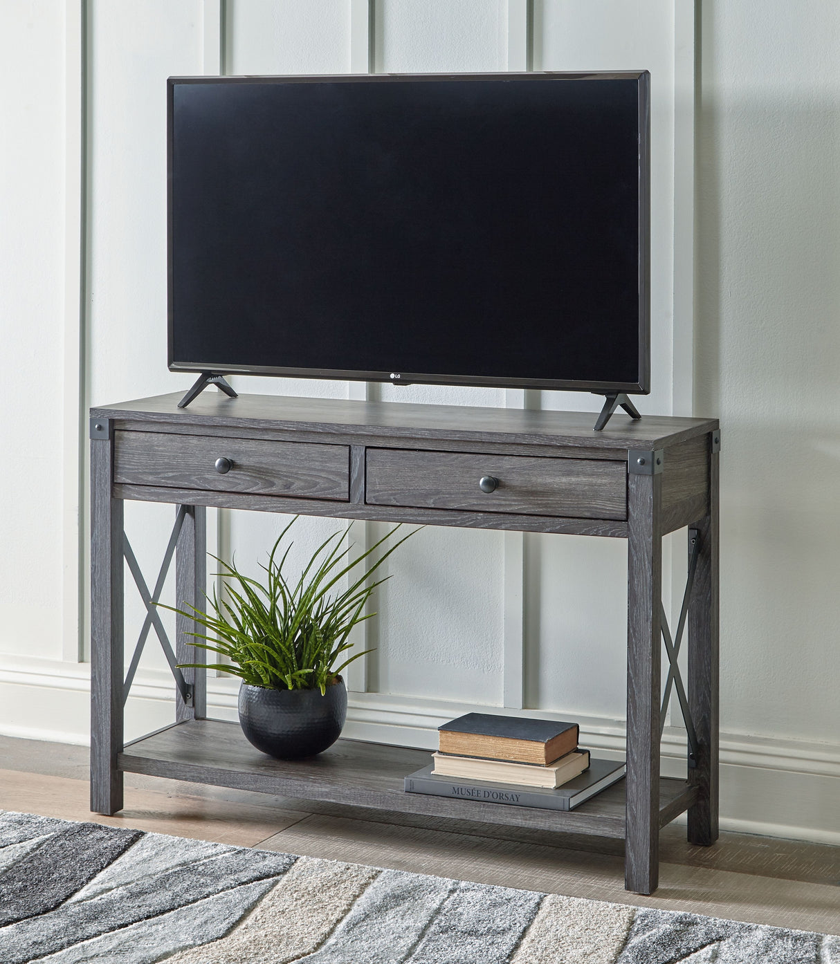 Freedan - Grayish Brown - Console Sofa Table by Signature Design by Ashley® | Bel Furniture