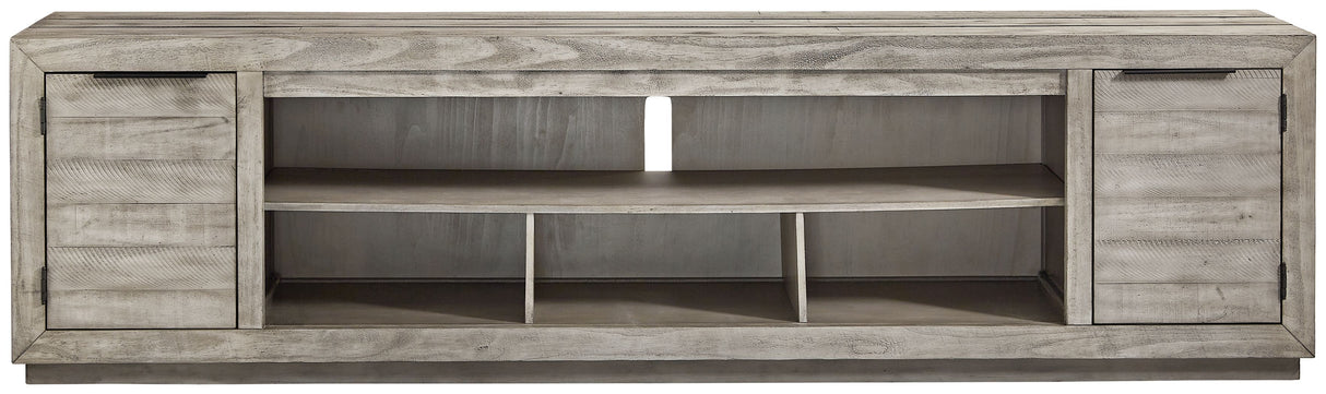 Naydell - Gray - XL TV Stand w/Fireplace Option by Signature Design by Ashley® | Bel Furniture
