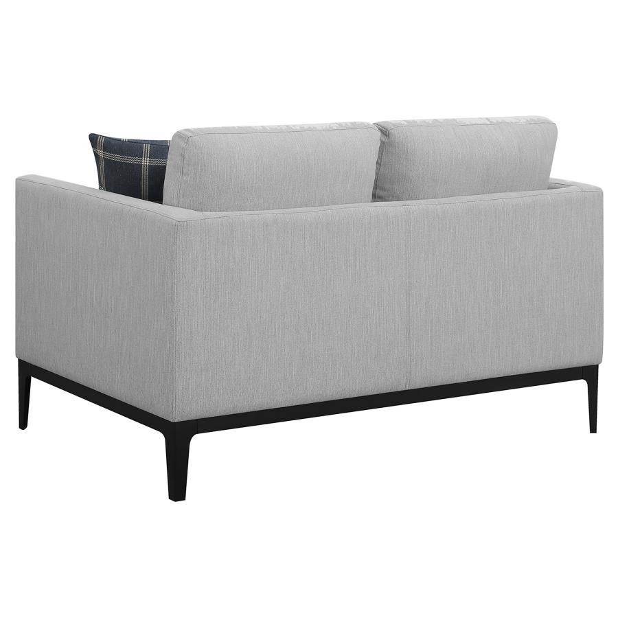 Apperson - Upholstered Track Arm Loveseat - Light Gray by CoasterElevations | Bel Furniture