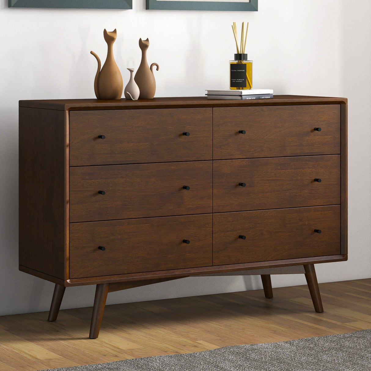 Caroline - Mid-Century Modern Solid Wood Dresser - Brown by Ashcroft Furniture | Bel Furniture