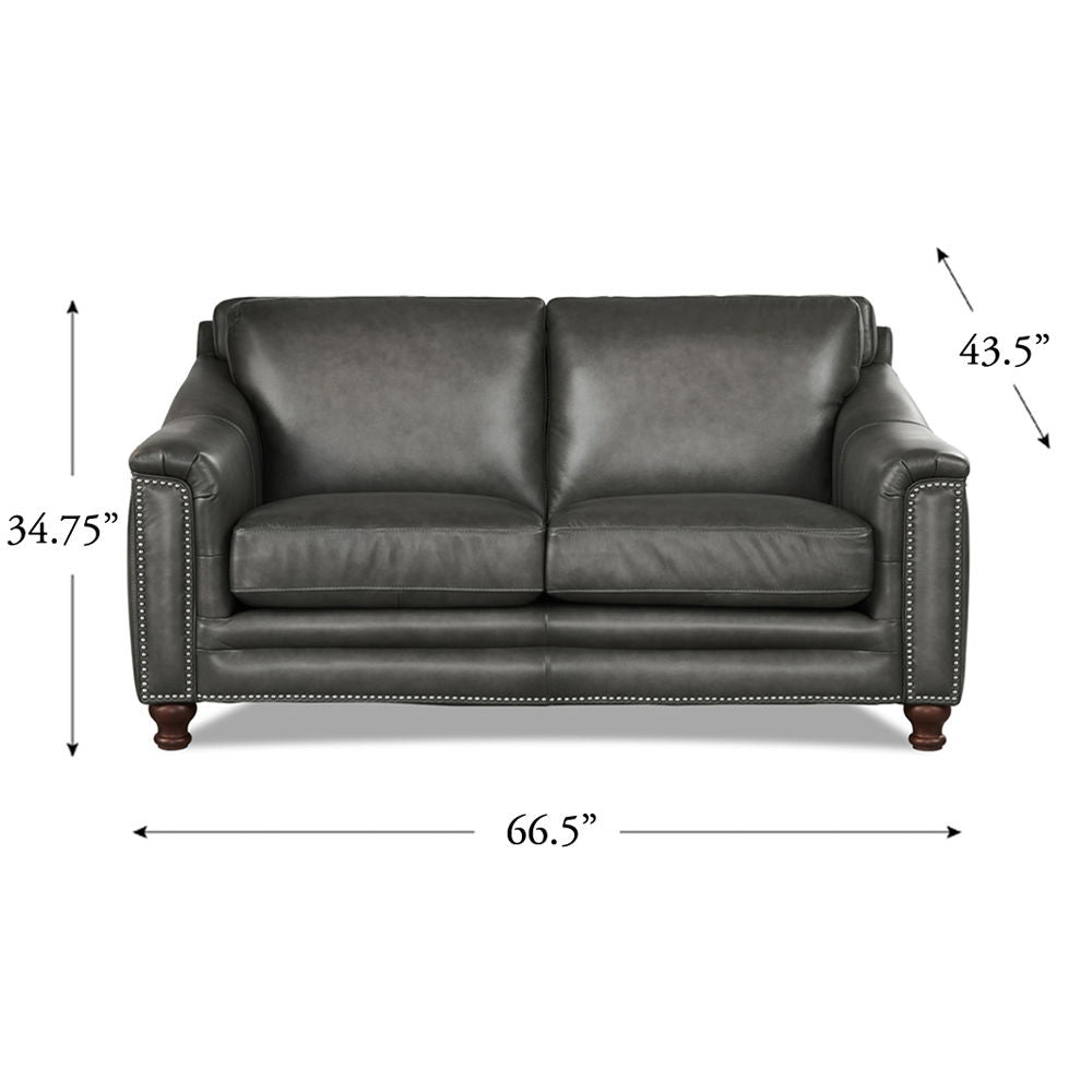 Belfast - Top Grain Leather Loveseat by Hydeline Furniture | Bel Furniture
