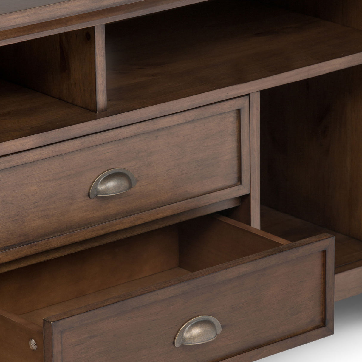 Redmond - TV Media Stand - Rustic Natural Aged Brown by Simpli-Home | Bel Furniture