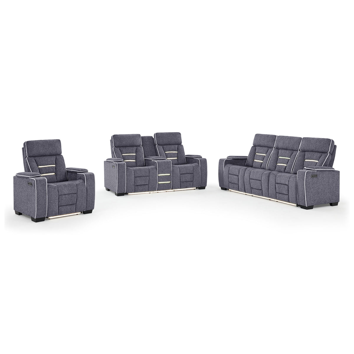 Austin - Reclining Sofa With Storage Arms - Gray