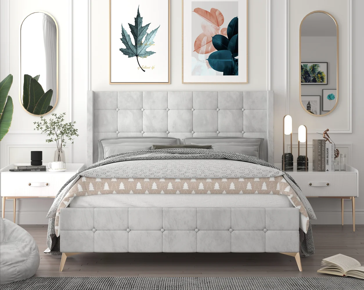 Gray 11-Piece 3-Room Furniture Package with Sectional, Queen Bed & Dining Set