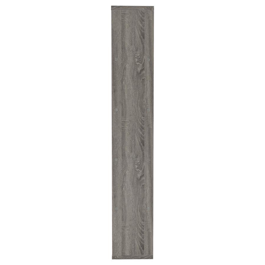 Harrison - 5-Shelf Bookshelf - Weathered Gray by CoasterEveryday | Bel Furniture