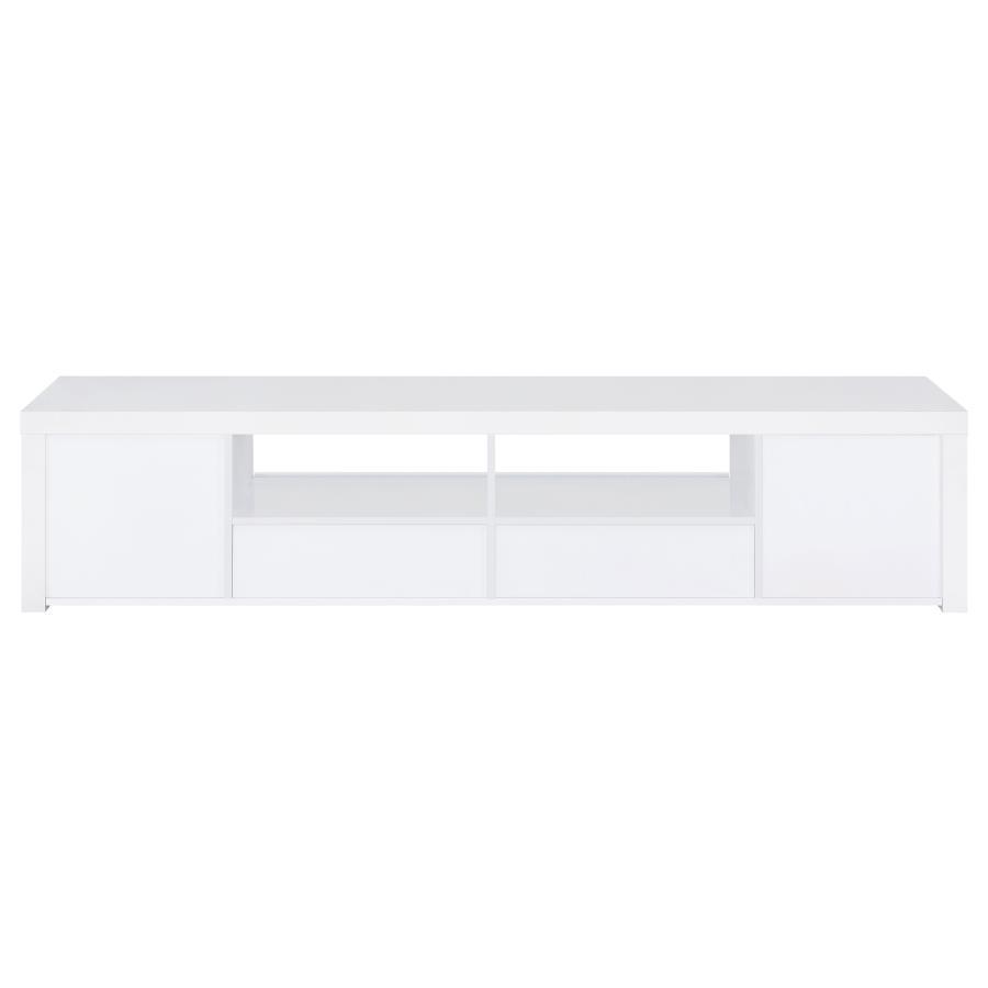 Jude - 2 Door Engineered Wood TV Stand - High Gloss White by Coaster Fine Furniture | Bel Furniture