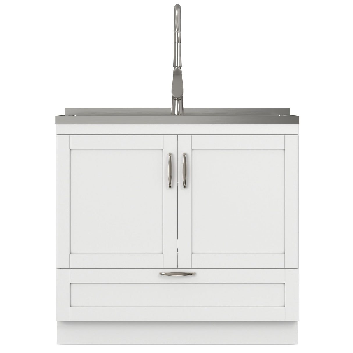 Reed - Deluxe Laundry Cabinet With Pull-Out Faucet And Stainless Steel Sink