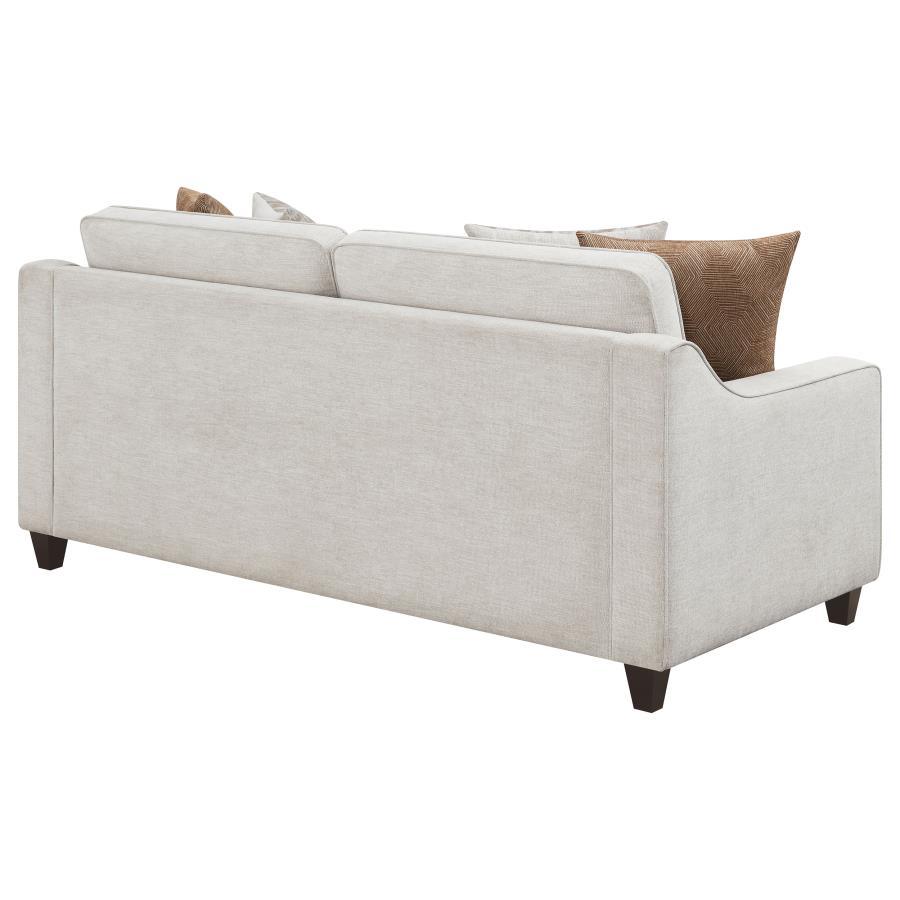 Christine - Upholstered Sloped Arm Sofa - Beige by CoasterElevations | Bel Furniture