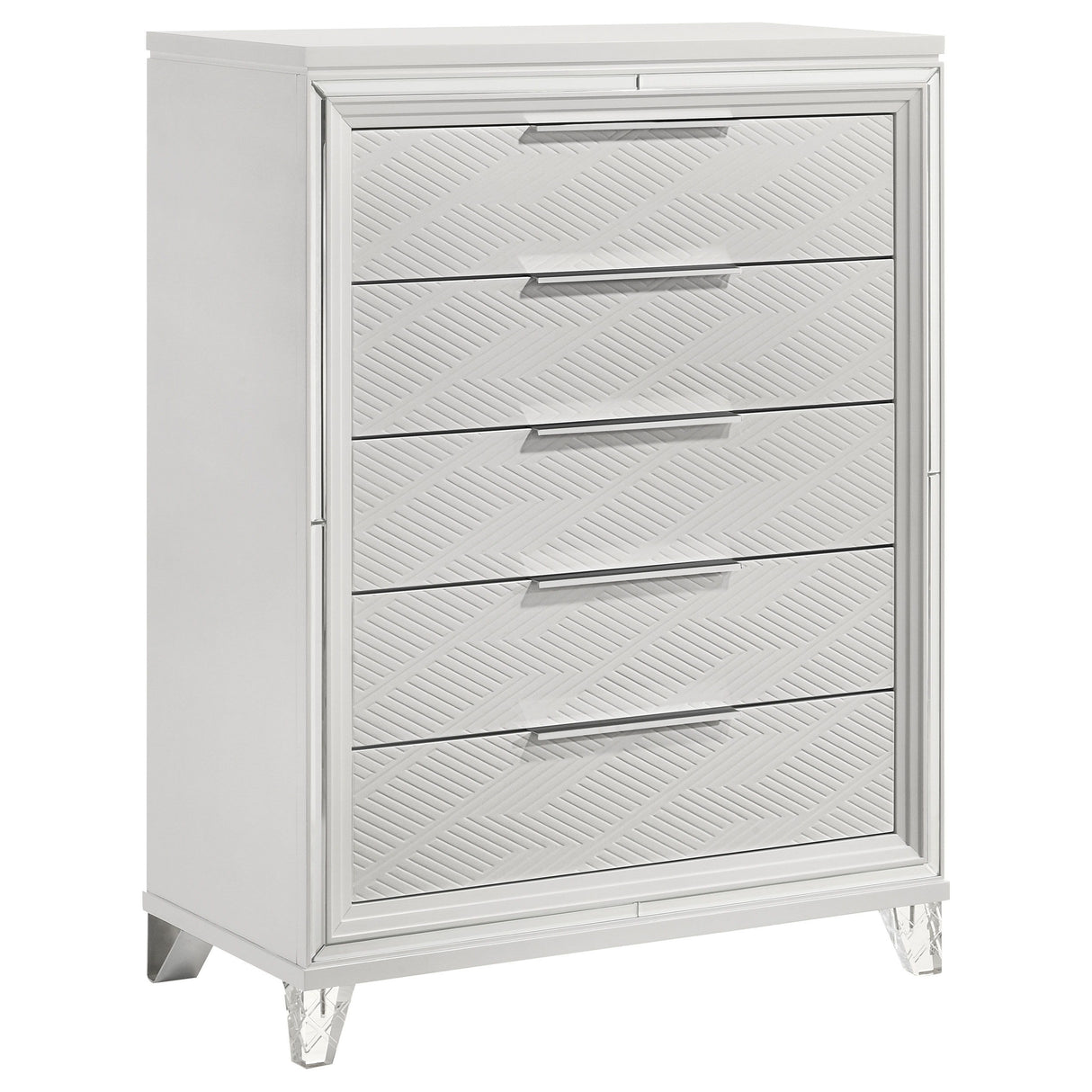 Marmore - 5-Drawer Bedroom Chest Of Drawers - White by Coaster Fine Furniture | Bel Furniture