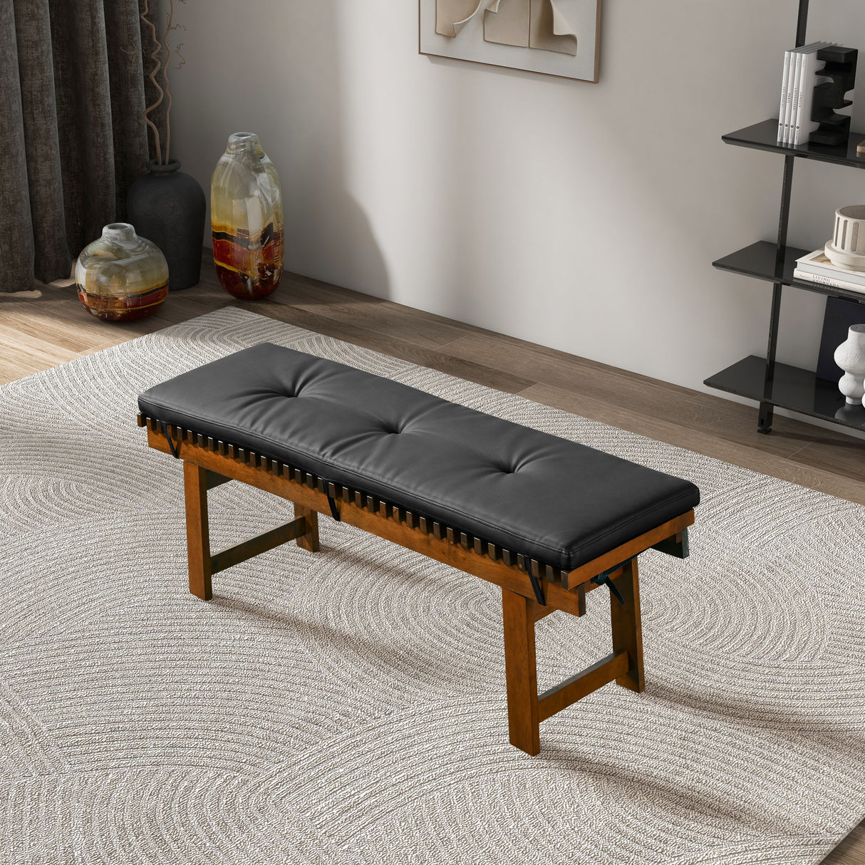 Lucia - Bench - Black by Ashcroft Furniture | Bel Furniture