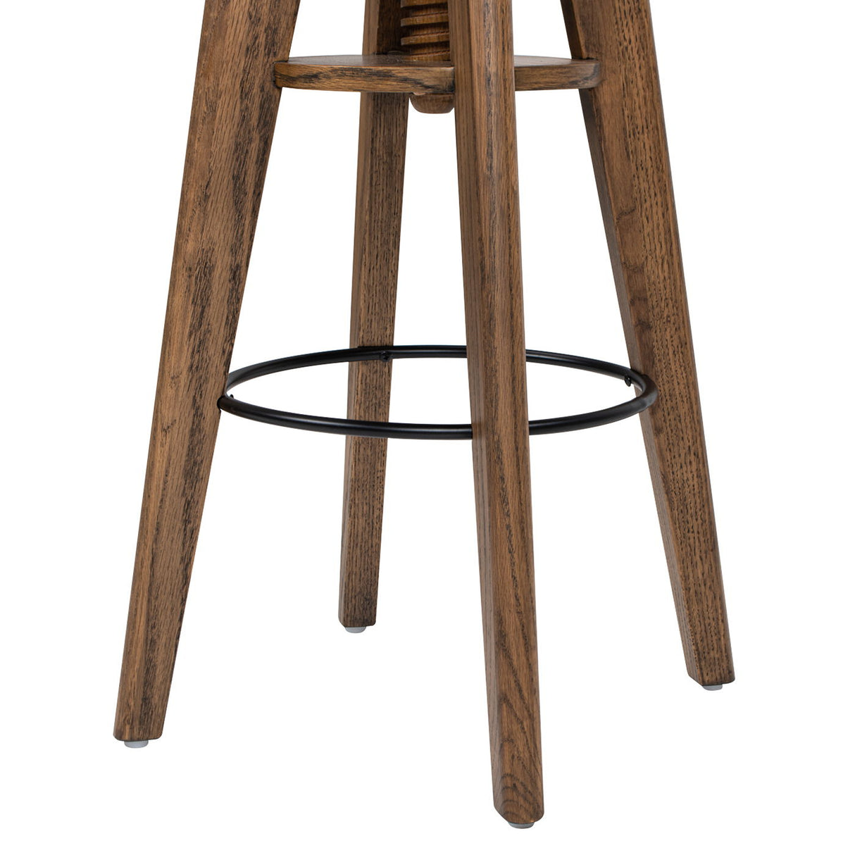 Spencer - Minimalist Oak Adjustable Bar Counter Stool - Walnut Brown Oak by Jennifer Taylor Home | Bel Furniture
