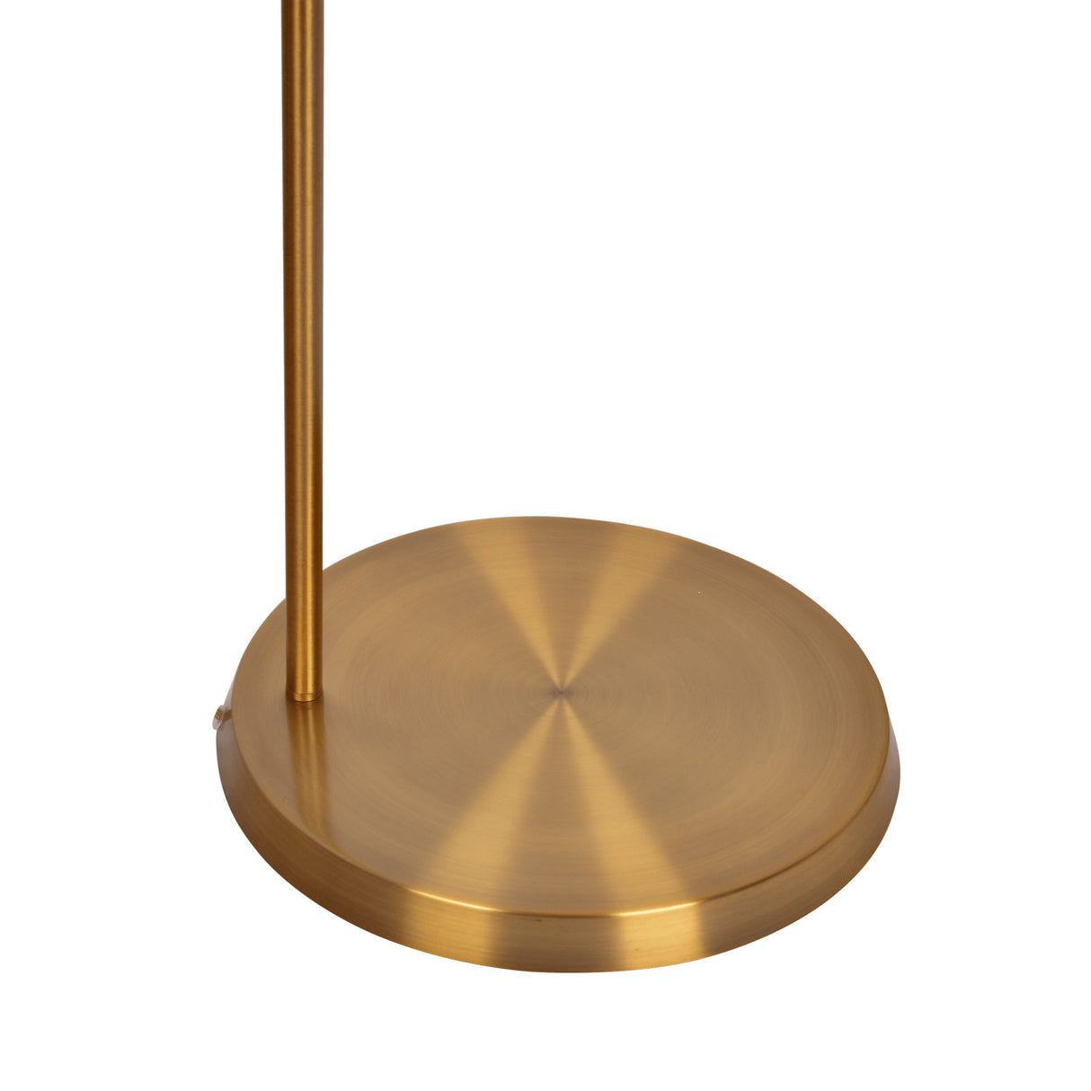 Zenith - Offset Base Floor Lamp With Drumshaped Linen Shade - Gold / White by Ashcroft Furniture | Bel Furniture