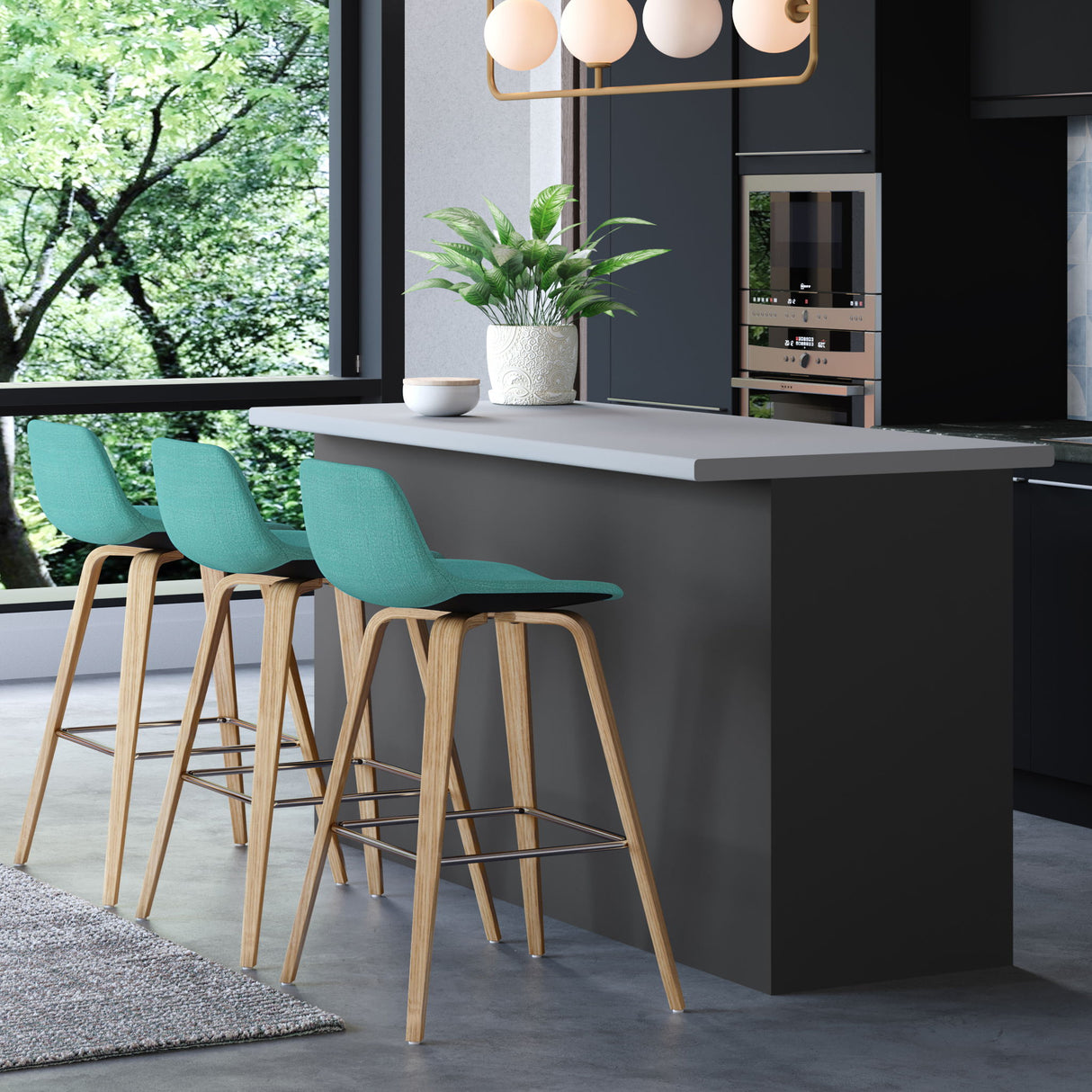 Randolph - Bentwood Counter / Bar Height Stool (Set of 2) - Blue by Simpli-Home | Bel Furniture