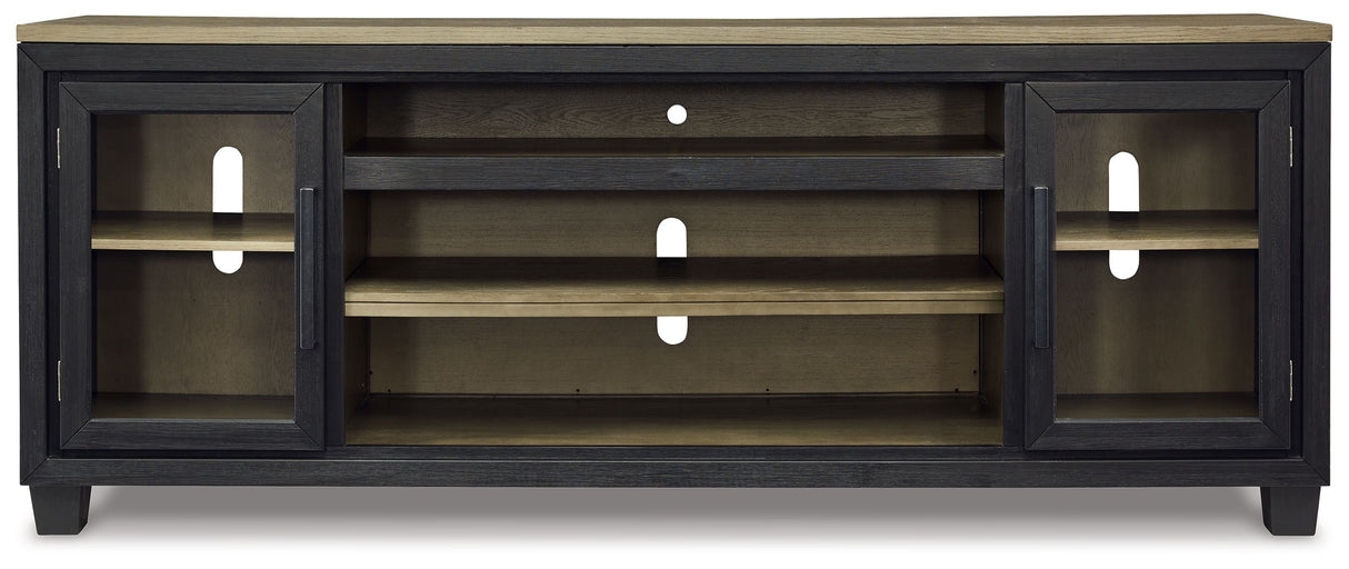 Foyland - Black / Brown - XL TV Stand w/Fireplace Option by Signature Design by Ashley® | Bel Furniture