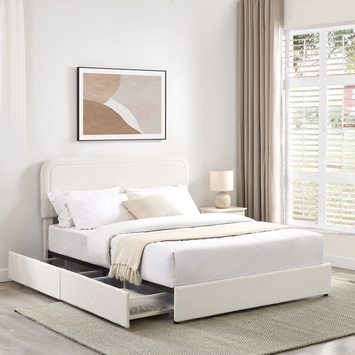 Liv - Patented With Drawers Upholstered Storage Platform Bed
