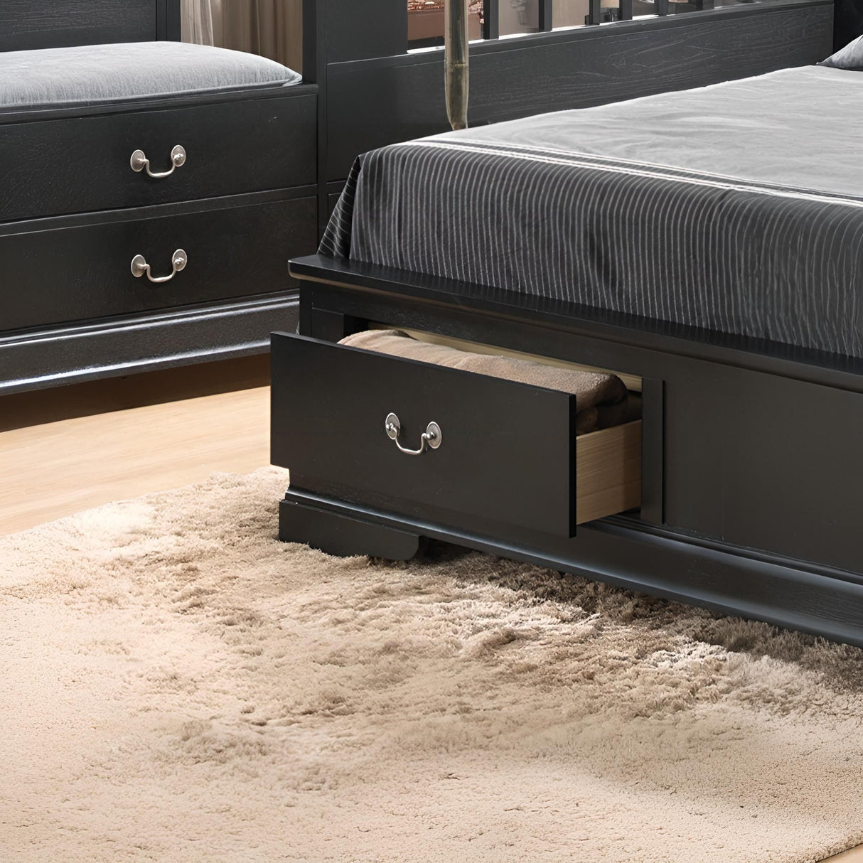 Upholstered Panel Sleigh Bed Design