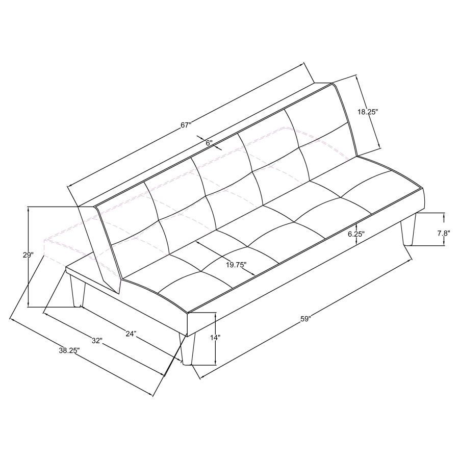 Katrina - Upholstered Tufted Convertible Sofa Bed - Black by CoasterEveryday | Bel Furniture