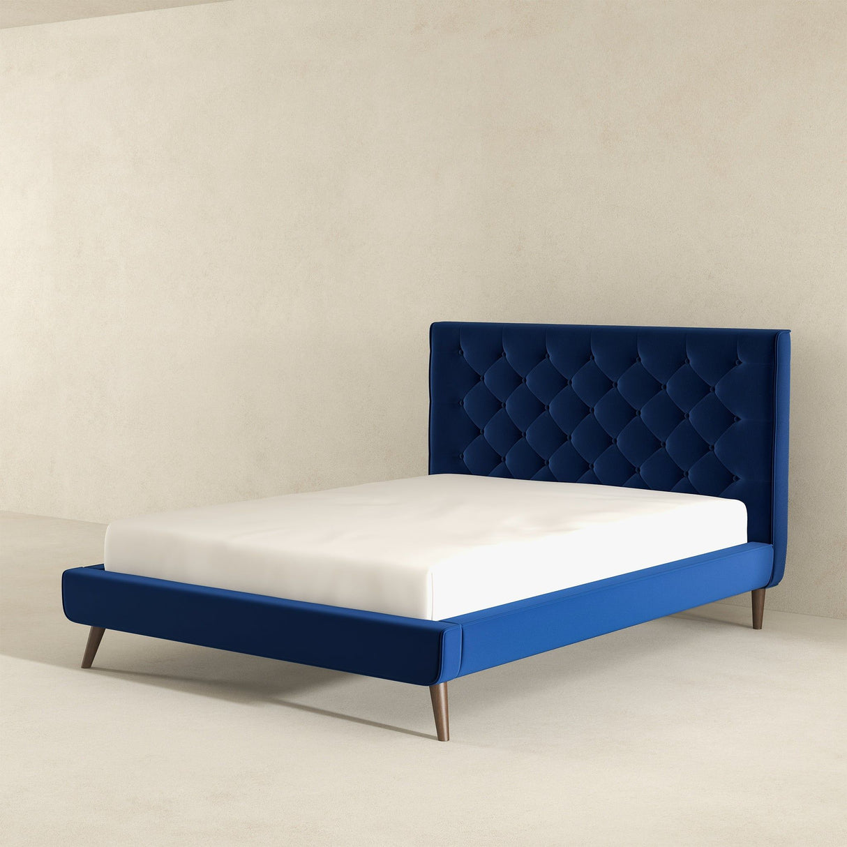 Dillon - Mid-Century Velvet Platform Bed