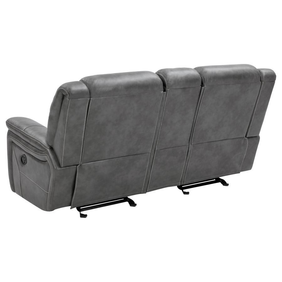 Conrad - Upholstered Padded Arm Glider Loveseat - Gray by CoasterEveryday | Bel Furniture