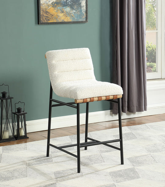 Lahni - 17" Boucle Fabric Counter Height Chair by Lilola Home | Bel Furniture