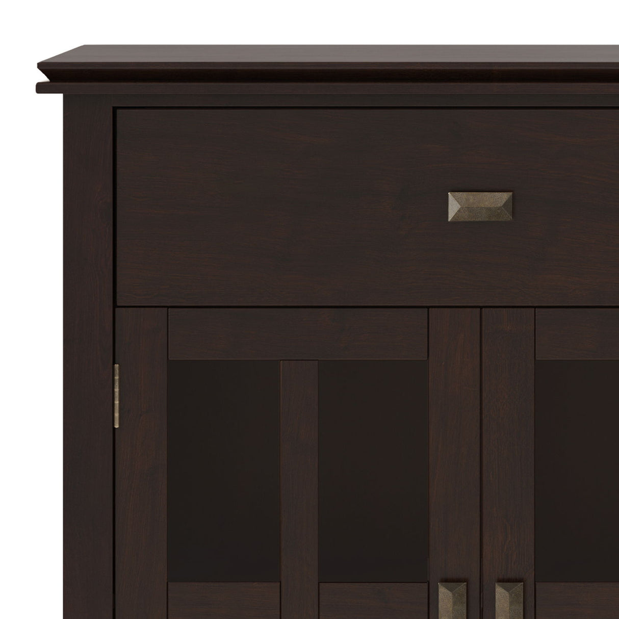 Artisan - Large 4 Door Sideboard Buffet - Dark Chestnut Brown by Simpli-Home | Bel Furniture