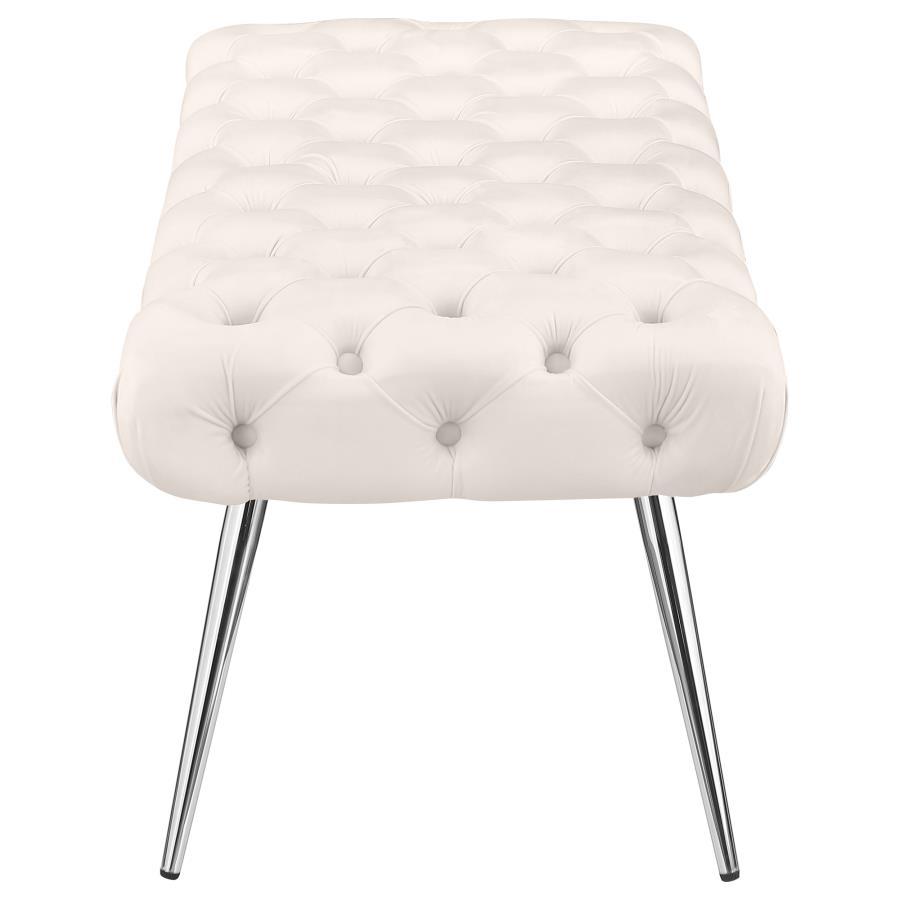 Ella - Upholstered Tufted Bench Metal Legs by Coaster Fine Furniture | Bel Furniture