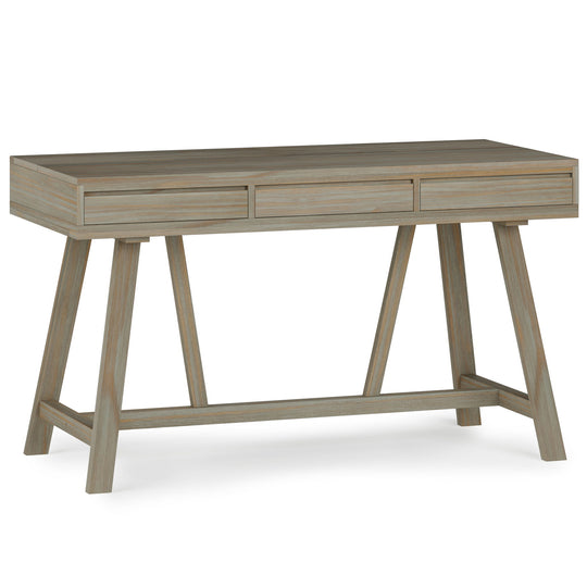 Bowman - Flip Up Desk - Distressed Gray by Simpli-Home | Bel Furniture