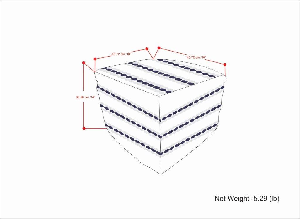 Corrie - Square Woven Outdoor / Indoor Pouf - Navy / White by Simpli-Home | Bel Furniture