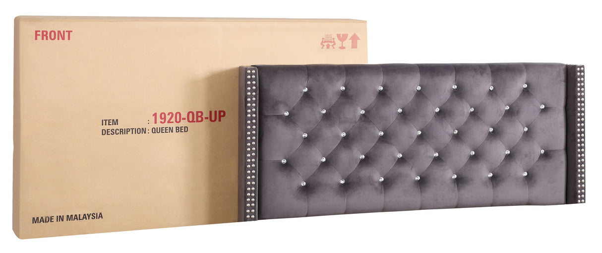 Upholstered Nailhead Trim Chic Bed - view 38