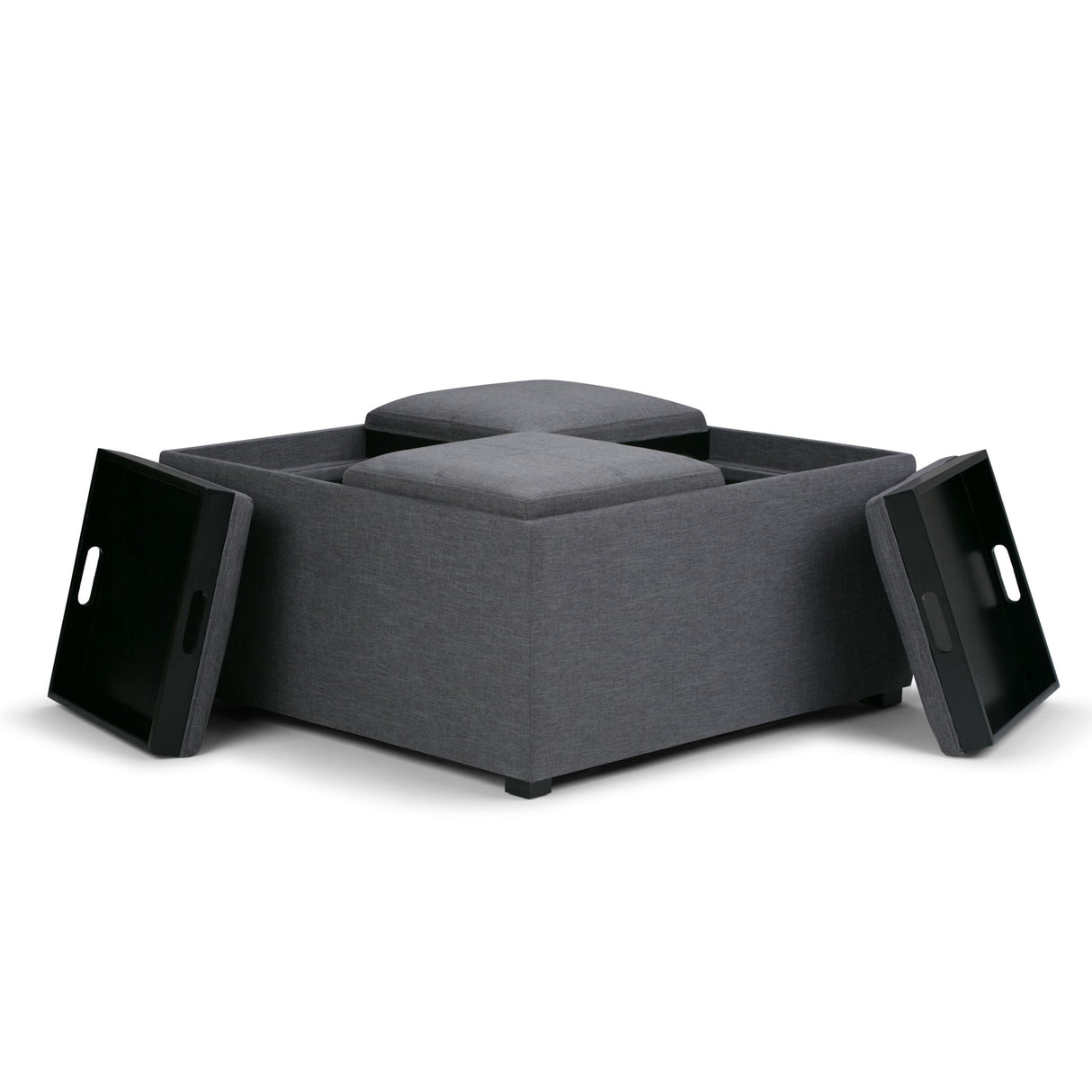 Avalon - Square Coffee Table, Storage Ottoman by Simpli-Home | Bel Furniture