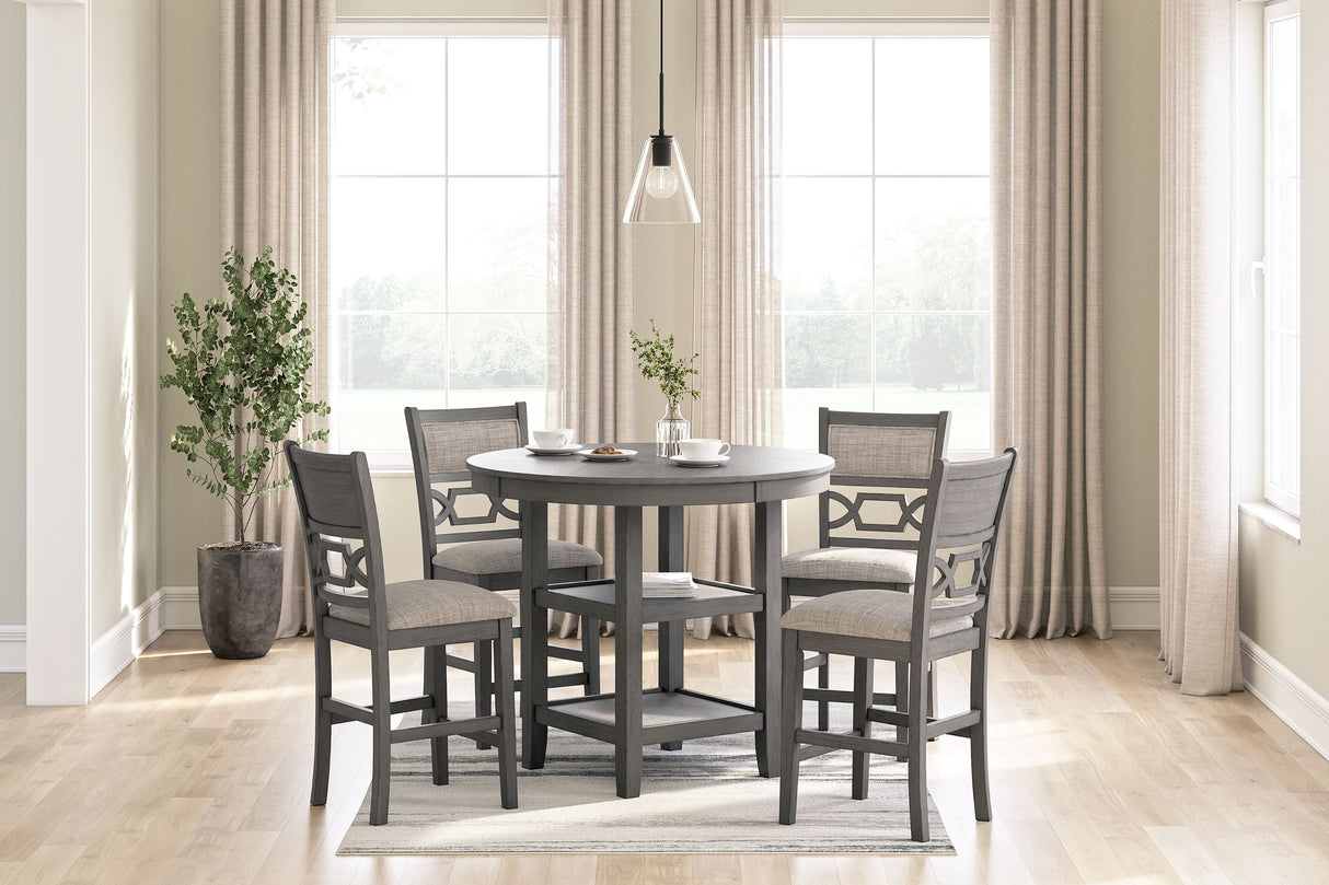 Wrenning - Gray - Drm Counter Table Set (Set of 5) by Signature Design by Ashley® | Bel Furniture
