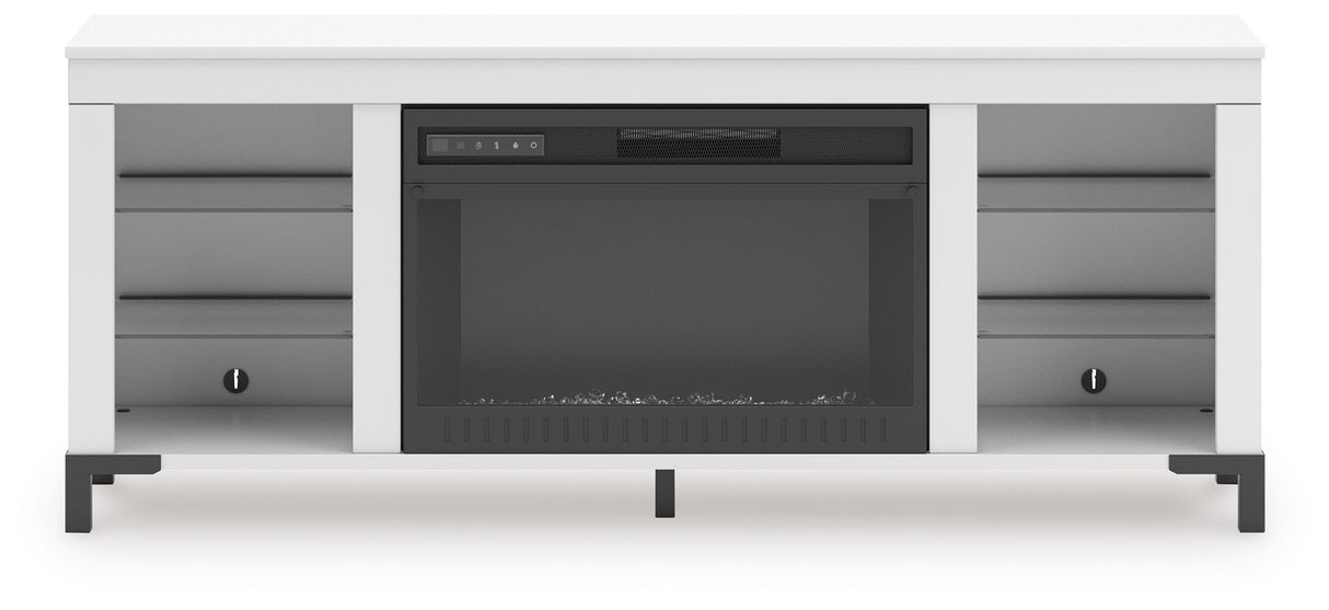 Brollevi - White - TV Stand With Fireplace by Signature Design by Ashley® | Bel Furniture