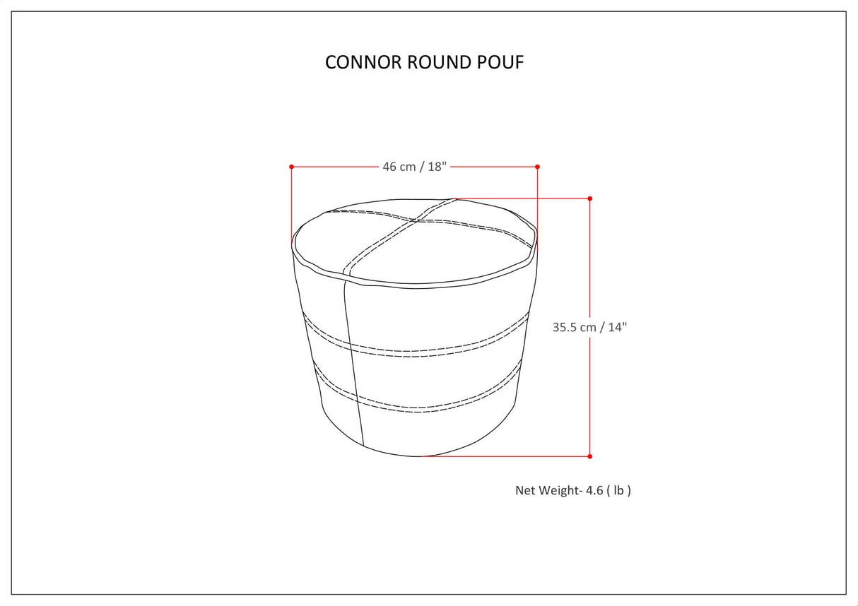 Connor - Handcrafted Round Pouf
