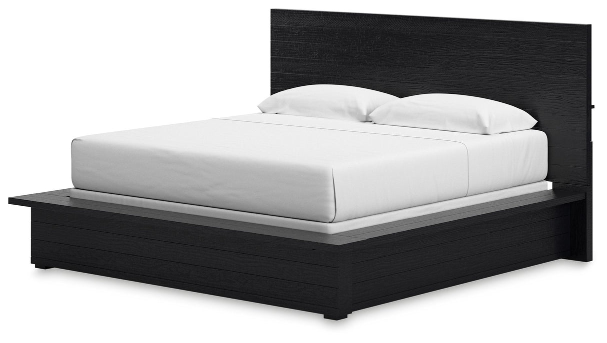 Londer - Black - King Panel Bed by Millennium® by Ashley | Bel Furniture